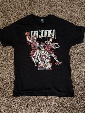 Jordan Men’s Black Graphic Tee - Bulls Skull Design